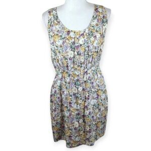 FOREVER 21 PURPLE, YELLOW, & WHITE FLORAL DRESS SZ.M EUC